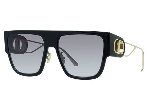 30Montaigne S3U Black Rectangular Sunglasses 